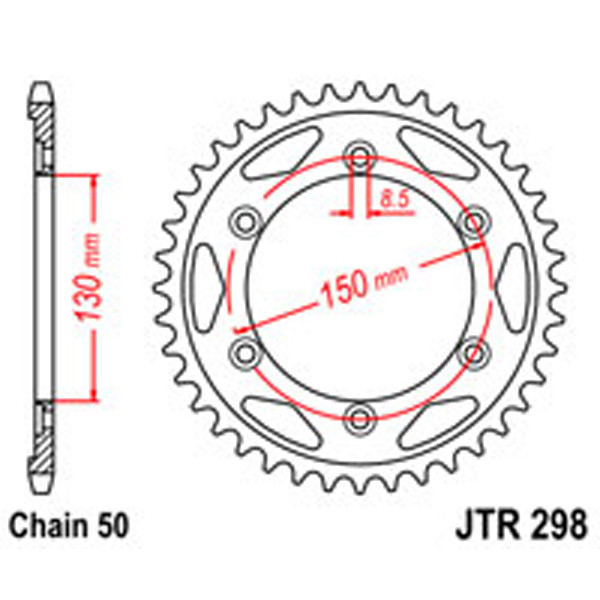 JT JT Rear Sprockets R/W 298-40T HON